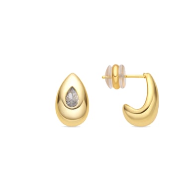 Luxenter 18k yellow gold finish earrings with brilliant-cut zirconia - Garai