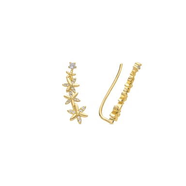 Luxenter 18k yellow gold finish earrings with brilliant-cut zirconia - Anah