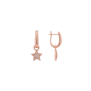 Luxenter Alloy Metal and Brilliant Zirconia Earrings finished in 18k rose gold - Maliard