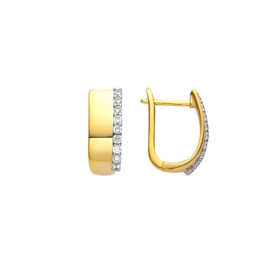 Luxenter 925 Sterling Silver Earrings with Brilliant-Cut Zirconia, 18k yellow gold finish - Tezel