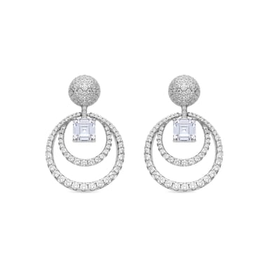 Luxenter 925 Sterling Silver and Brilliant Zirconia Earrings with Rhodium Finish - Metrih