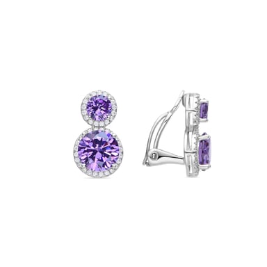 Luxenter Fáinní 925 Airgid Steirling agus Zirconia Amhaitis le Críoch Rhodiam - Pruka