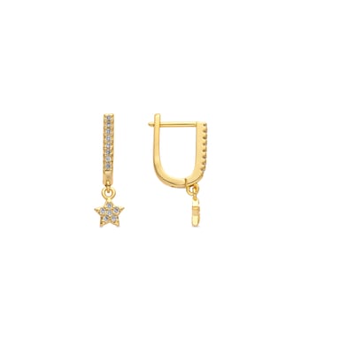 Luxenter 18k yellow gold finish earrings with brilliant-cut cubic zirconia - Sasai