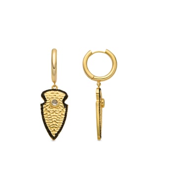 Luxenter Earrings with brilliant-cut zirconia in an 18k gold finish - Otla