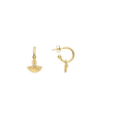 Luxenter 925 Sterling Silver and Brilliant Zirconia Earrings with 18k Yellow Gold Finish - Matabak