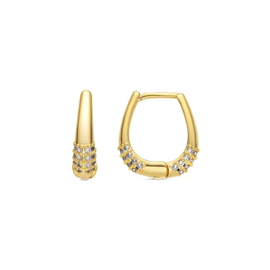 Luxenter 18k yellow gold finish earrings with brilliant-cut zirconia - Redi