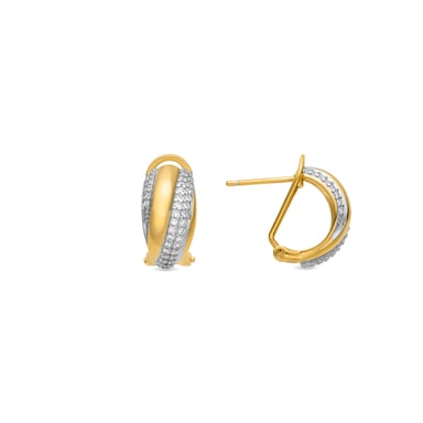 Luxenter 925 Sterling Silver and Brilliant Zirconia Earrings with 18k Yellow Gold Finish - Musi
