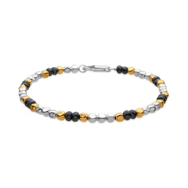 Luxenter 18k yellow gold finish and hematite bracelet - Miluy