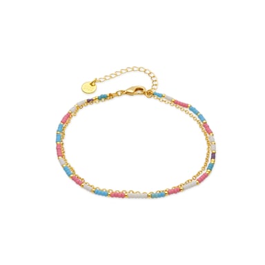Luxenter Bracelet in Metal Alloy and Pink Crystal finished in 18k yellow gold - Zasau