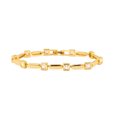 Luxenter Brilliant-cut zirconia bracelet with 18k yellow gold finish - Aslion