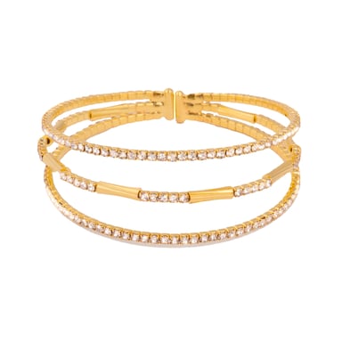 Luxenter 18k yellow gold finish brilliant zirconia bracelet - Amlok