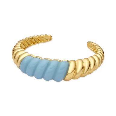 Luxenter 18k yellow gold-finished bracelet with blue resin - Rawil