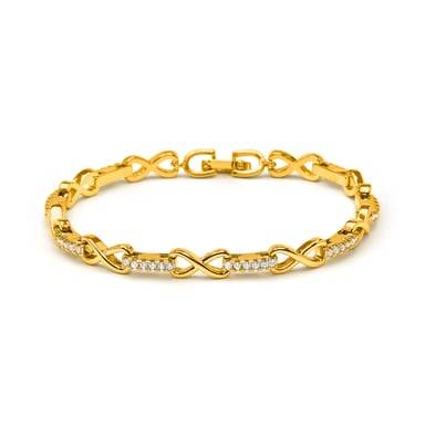Luxenter Bráisléad zirconia le gearradh den scoth le bailchríoch óir bhuí 18k - Raak