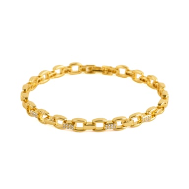 Luxenter Brilliant-cut zirconia bracelet with 18k yellow gold finish - Yaris