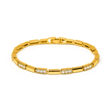 Luxenter Brilliant-cut zirconia bracelet with an 18k yellow gold finish - Tavli