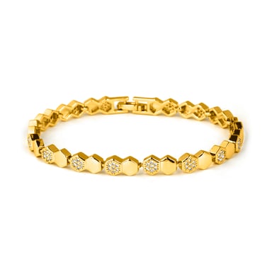 Luxenter Brilliant Zirconia bracelet with 18k yellow gold finish - Lyth
