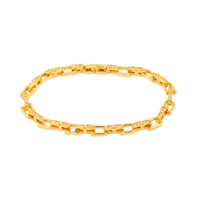 Luxenter Brilliant-cut zirconia bracelet with 18k yellow gold finish - Dordel