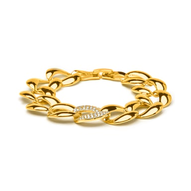 Luxenter Brilliant-cut zirconia bracelet with an 18k yellow gold finish - Shinthi