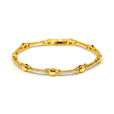 Luxenter Brilliant-cut zirconia bracelet with an 18k yellow gold finish - Rarix