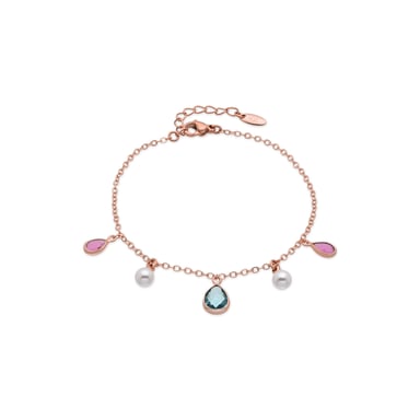 Luxenter Bracelet in Metal Alloy and White Pearl finished in 18k rose gold - Cainhtsi