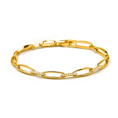Luxenter Brilliant-cut zirconia bracelet with 18k yellow gold finish - Thylo