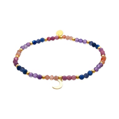 Luxenter 925 Sterling Silver and Multicoloured Crystal Bracelet with 18k Gold Finish - Linshu