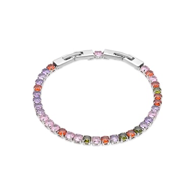 Luxenter Bracelet in Metal Alloy and Multicolor Zirconia finished in rhodium - Frede