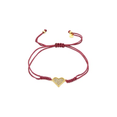 Luxenter 18k yellow gold finish bracelet with brilliant-cut cubic zirconia - Heart