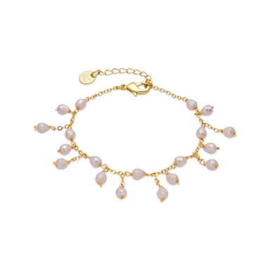 Luxenter White Crystal Bracelet with 18k Yellow Gold Finish - Fyre