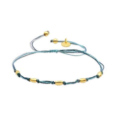 Luxenter Bracelet in Dark Green Cotton and Metal Alloy with a rhodium finish - Buawe