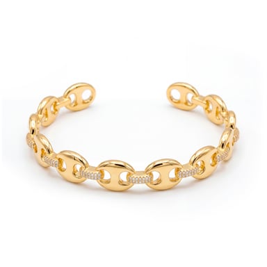 Luxenter Bracelet in Alloy Metal and Brilliant Zirconia finished in 18k yellow gold - Hidgi