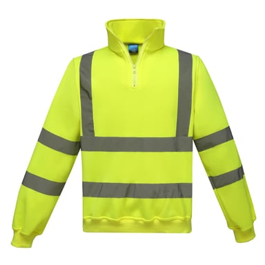 Yoko Unisex Adult Hi-Vis Quarter Zip Sweatshirt (Yellow)