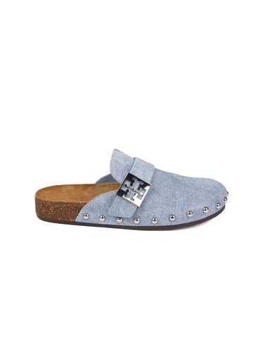 Tory Burch Slippers Blauwe Wolk / Zilver