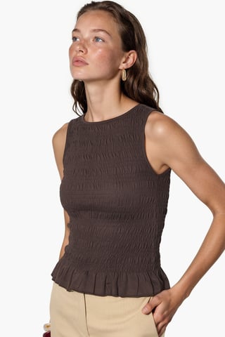 Textured Frilly Shell Top