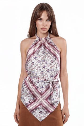 Satin Scarf Top