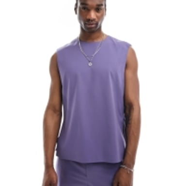 ASOS DESIGN sleeveless woven top in purple