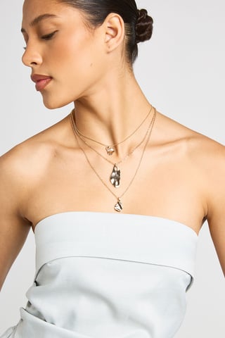 Abstract Pendant Layered Necklace