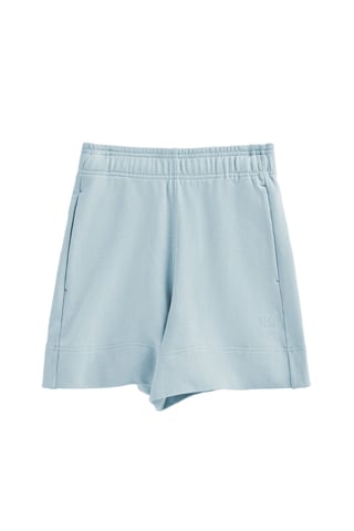 Lichtblauwe katoenen short met geborduurd logo