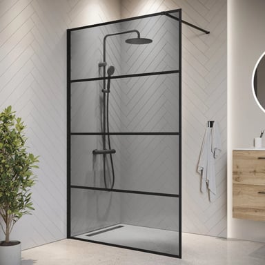 Badplaats Douchewand essos 140 x 200 cm – zwart – inloopdouche 8 mm