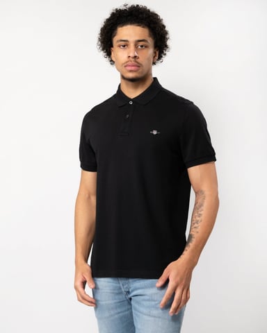 GANT Heren Regular Fit Korte Mouw Shield Logo Pique Polo