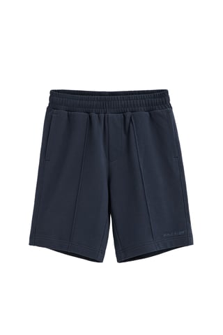 Marineblauwe bermuda jogger met Polo Club-logo