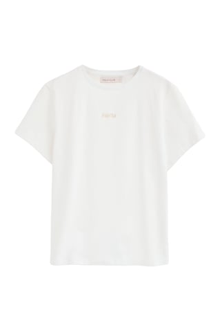 Wit T-shirt met korte mouwen, regular fit en geborduurd Polo Club-logo