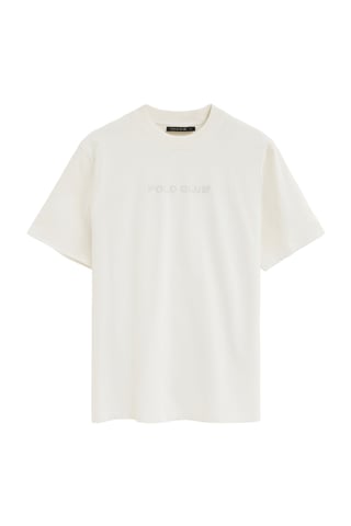 Wit T-shirt met loose fit en geborduurd Polo Club-logo