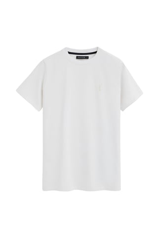Wit T-shirt met korte mouwen en rubberen Rigby Go-logo