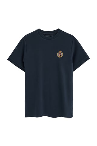 Marineblauw T-shirt met korte mouwen en nautisch Polo Club-logo