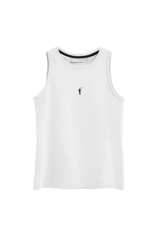 Wit T-shirt zonder mouwen met slim fit en geborduurd Rigby Go-logo
