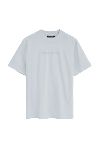 Lichtblauw T-shirt met loose fit en geborduurd Polo Club-logo