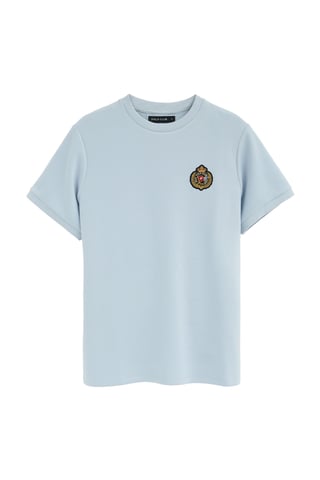 Lichtblauw T-shirt met korte mouwen en nautisch Polo Club-logo