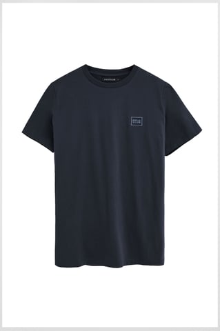 Marineblauw T-shirt met regular fit en Polo Club-patch
