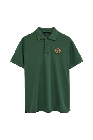 Donkergroene polo met regular fit en een nautisch Polo Club-patch